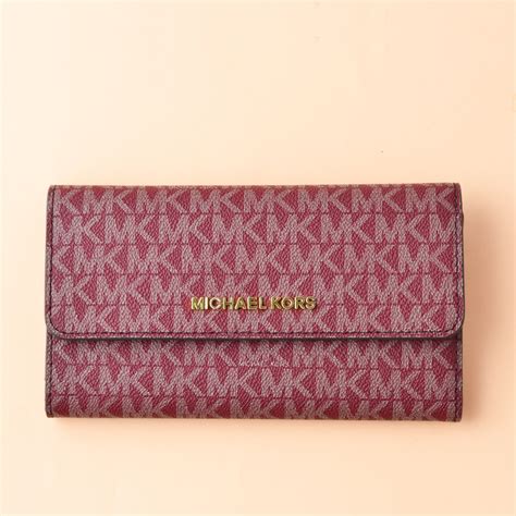 michael kors trifold wallet oxblood|Michael Kors large trifold wallet.